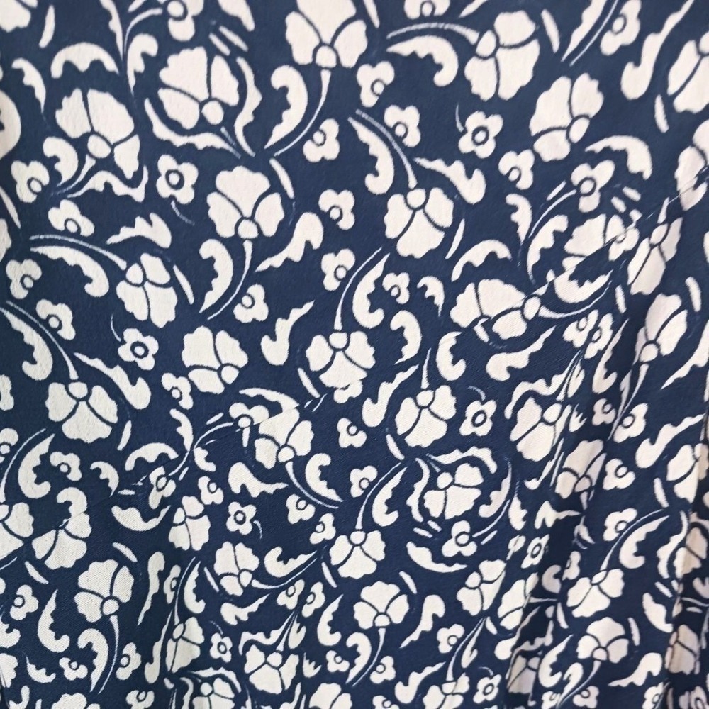 Boden Floral Dress 6 Navy Ivory Fit Flare Long Sleeve Pockets Work Career NWOT - Picture 6 of 6